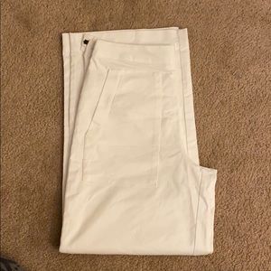 White mid rise wide legged prologue pants